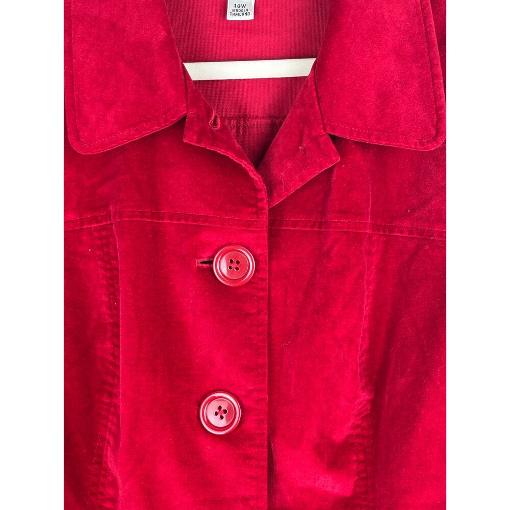 Talbots Vintage Red Jacket with Oversized Buttons Size 14W - Picture 5 of 9